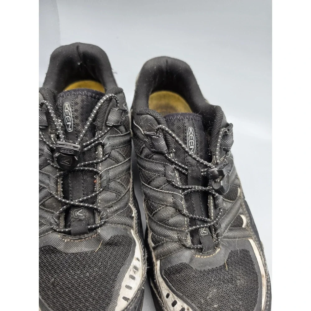 KEEN ASTM F2413-11 Men's 10D Black Safety Work Shoes Slip Resistant Quick Lace